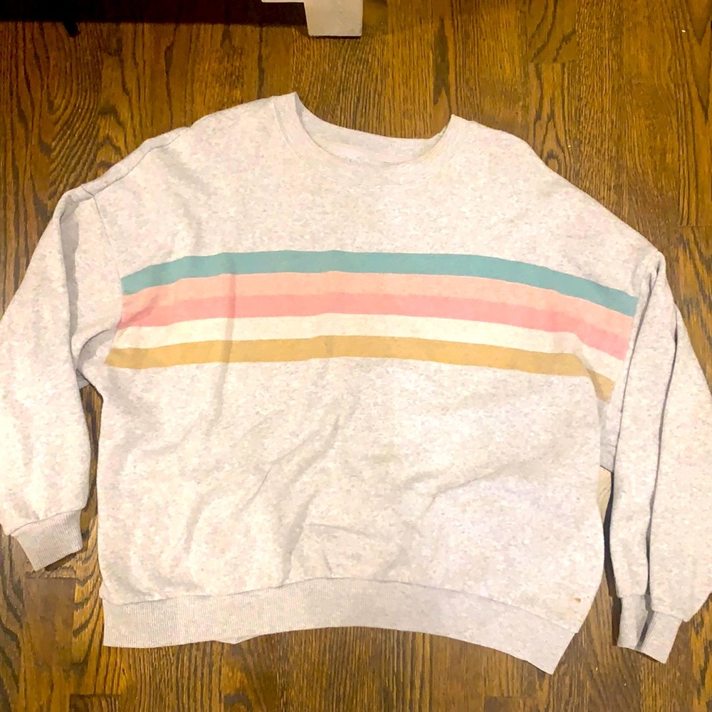 So so cute colorful stripe sweatshirt